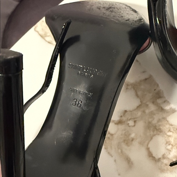Saint Laurent Patent Leather High Heel Sandals Size 38 - Picture 8 of 9